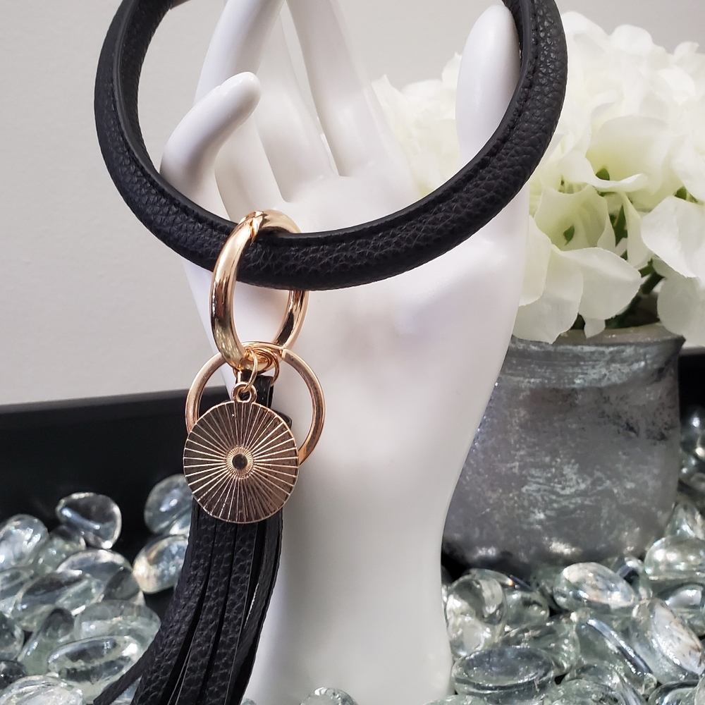 Black Wristlet Key Ring